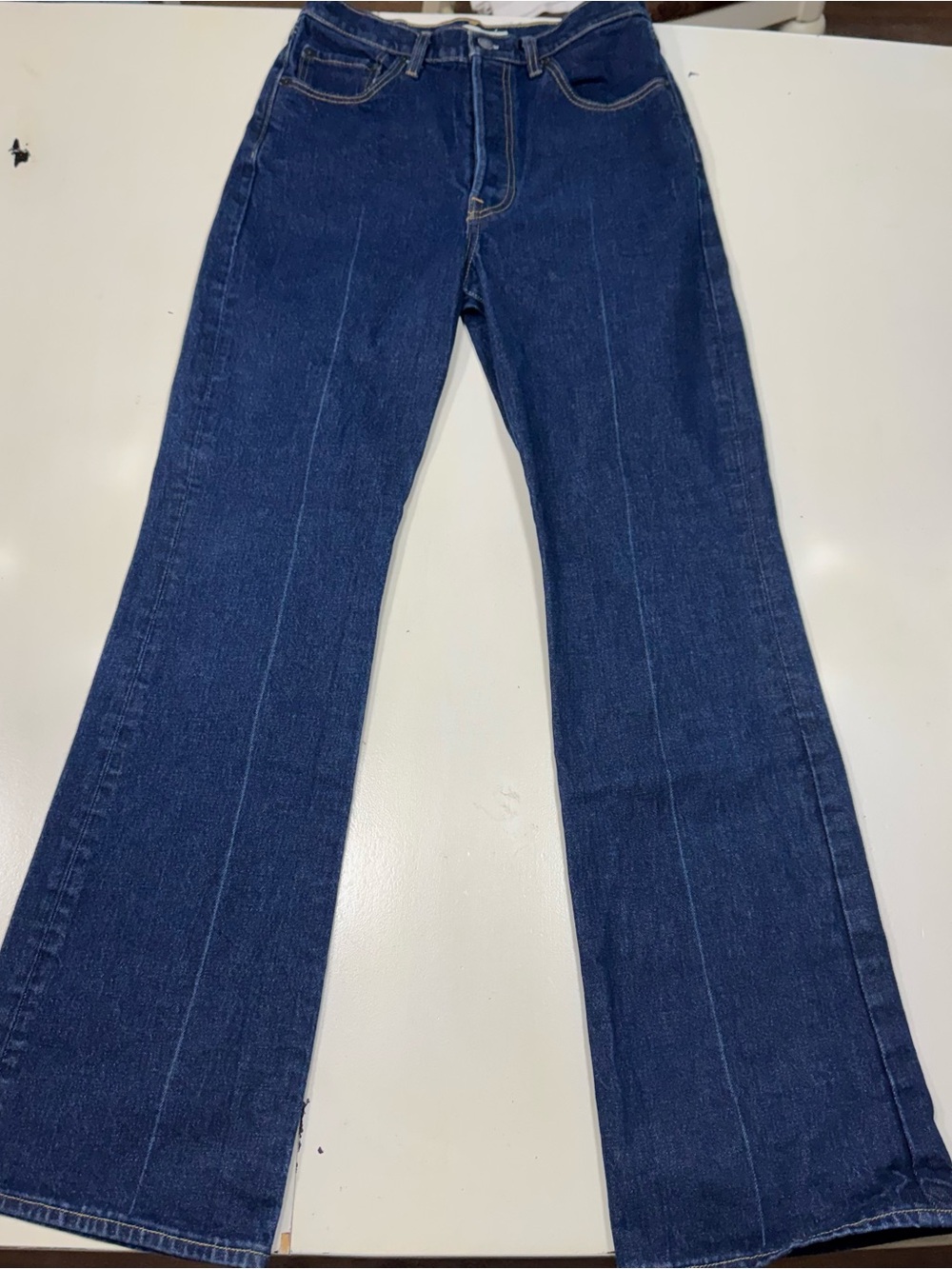Levi's Premium Ribcage Boot Ultra High Rise Dark Wash Jeans W29 (Measures 29x30.